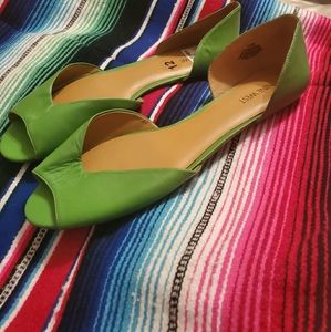 Nine West D'orsay Peep-toe Leather Flats